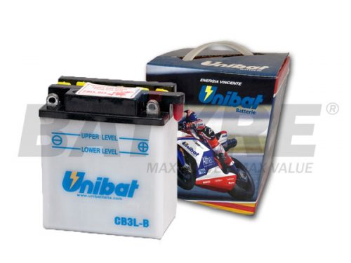 UNIBAT CB3L-B 12V 3Ah FLA Motorcycle Battery