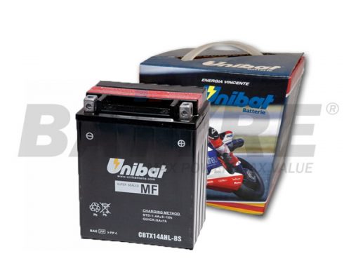 UNIBAT CBTX14AHL-BS 12V 12Ah Motorcycle Battery